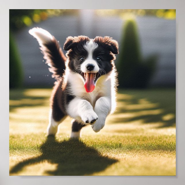 Cute Border Collie puppy Poster (Front)
