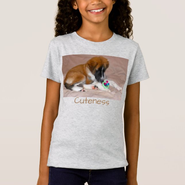 Cute Border Collie Puppy T-Shirt (Front)