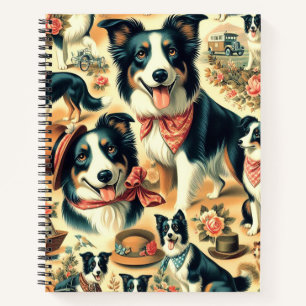 Cute Border Collie Seamless Notebook