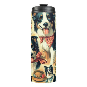 Cute Border Collie Seamless Thermal Tumbler