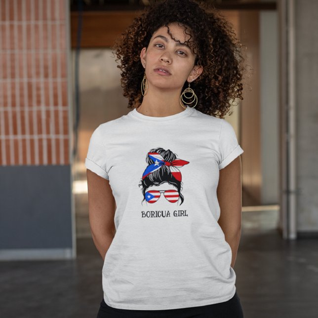 Cute Boricua Girl Puerto Rico Flag  T-Shirt (boricua girl puerto rico girl shirt)