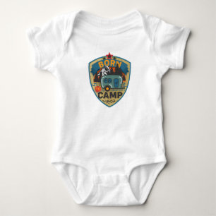 Cute born to camp word art unisex baby bodysuit