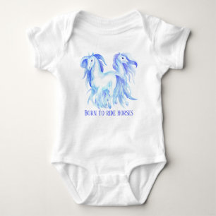 cute born to ride horses baby bodysuit