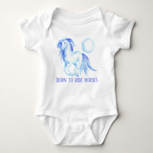 cute born to ride horses Baby Bodysuit