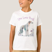 Cute Borzoi Dog Floral