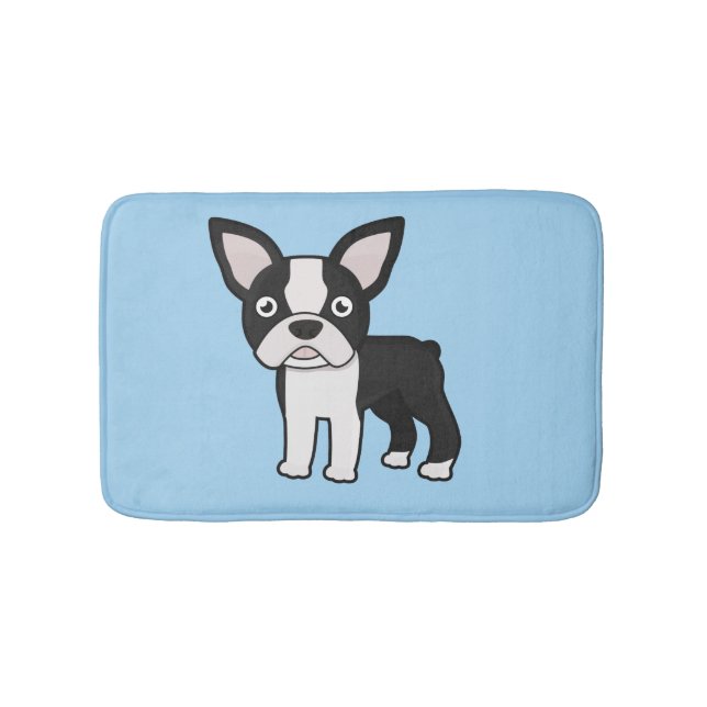 Cute Boston Terrier Bath Mat (Front)