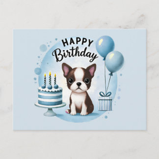 Cute Boston Terrier Birthday PostCard