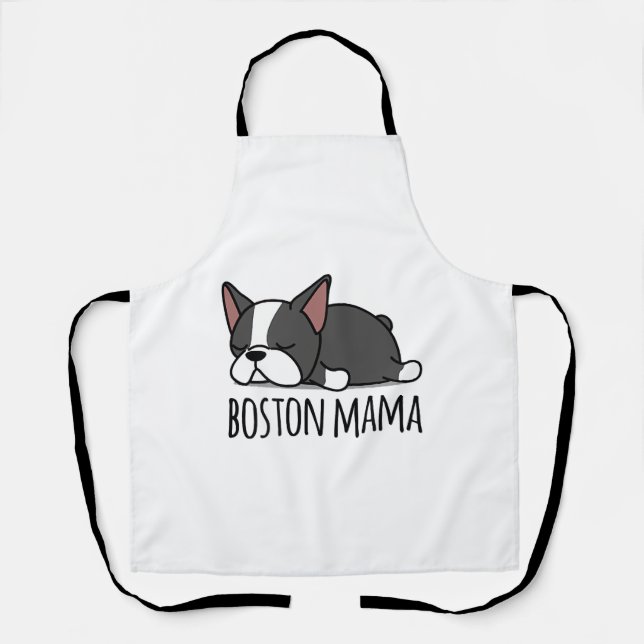 Cute Boston Terrier Boston Mama Apron (Front)