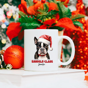 Cute Boston Terrier Christmas Personalised Coffee Mug