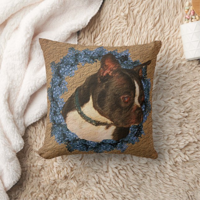 Cute Boston Terrier Dog Cushion (Blanket)