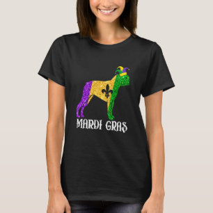 Cute Boston Terrier Dog Lover Mardi Gras Party Jes T-Shirt