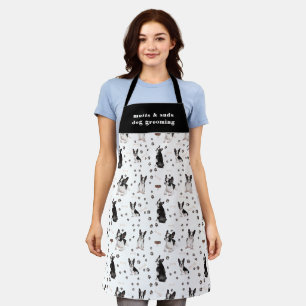 Cute Boston Terrier Dog Pattern Personalised Apron