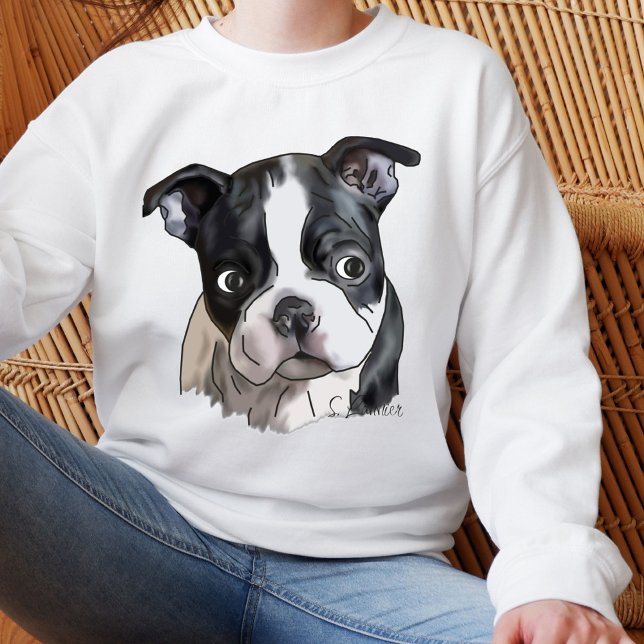Cute Boston Terrier Dog Sweatshirt (Creator Uploaded)
