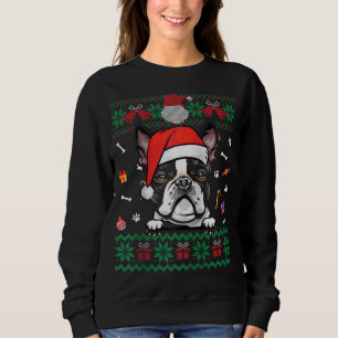 Cute Boston Terrier Dog Ugly Christmas Sweater San