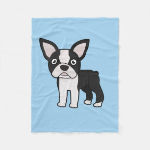 Cute Boston Terrier Fleece Blanket