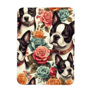 Cute Boston Terrier Illustration Magnet