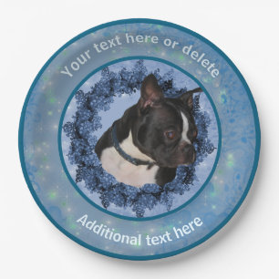 Cute Boston Terrier Personalized Party Paper Plate