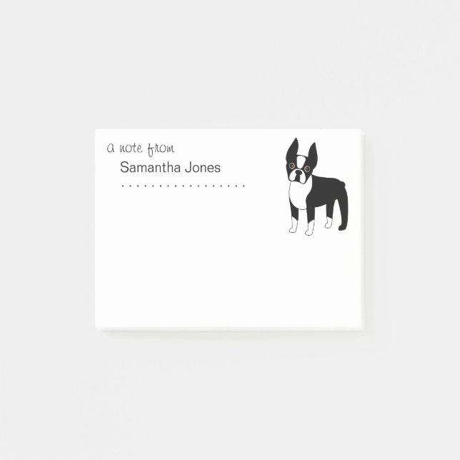 Cute Boston Terrier Post-it Notes (Front)