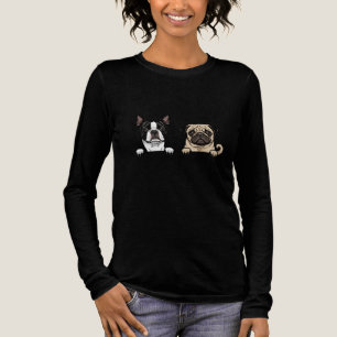 Cute Boston Terrier & Pug Dog Tri-Blend Shirt
