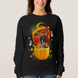 Cute Boston Terrier Pumpkin Halloween Dog Sweatshirt