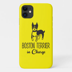 Cute Boston Terrier Puppy Dog Mum Fur Mama Yellow Case-Mate iPhone Case
