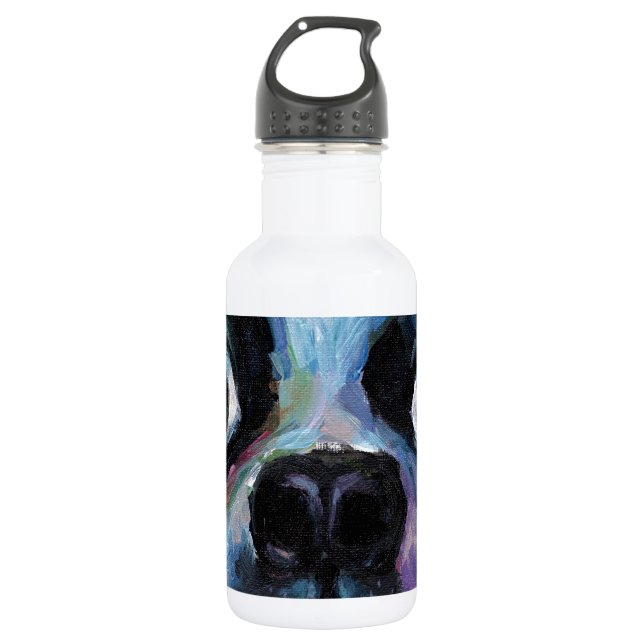 Cute Boston Terrier puppy dog portrait 532 Ml Water Bottle (Front)