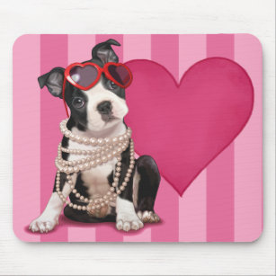 Cute Boston Terrier Puppy Mouse Pad