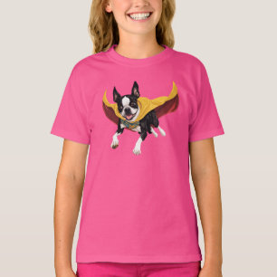 Cute Boston Terrier Superhero Kid's T-Shirt