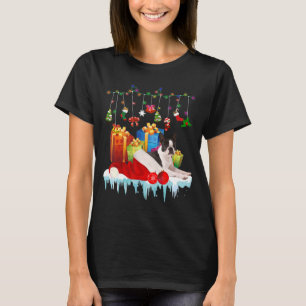 Cute Boston Terrier Xmas Santa Dog Family Appearal T-Shirt