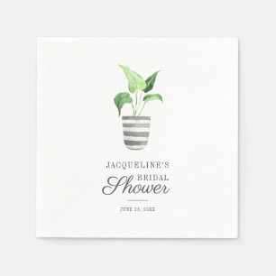 Cute Botanical Boho Plant Bridal Shower Paper Napkin