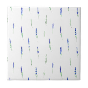Cute Botanical Elegant Lavender Ceramic Tile