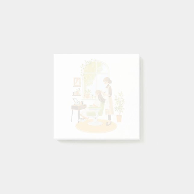 Cute Botanical Hair Salon Post-it Notes (Front)
