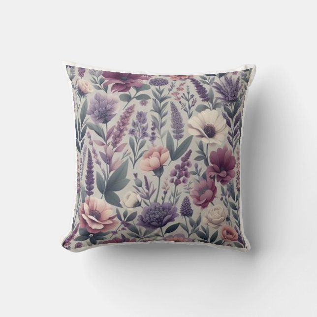 Cute Botanical lavender  Cushion (Front)