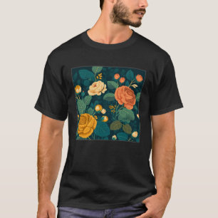 Cute Botanical Roses Illustration Gorgeous Flower T-Shirt