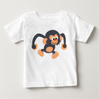 Cute Bouncy Cartoon Chimpanzee Baby T-Shirt