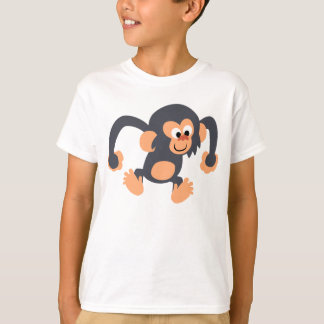 Cute Bouncy Cartoon Chimpanzee Children T-Shirt