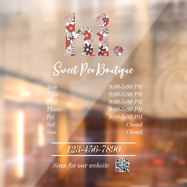 Cute Boutique Business Open Hours (Sheet 2)