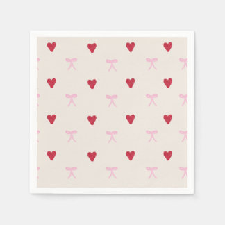 Cute bow and heart patterned napkins