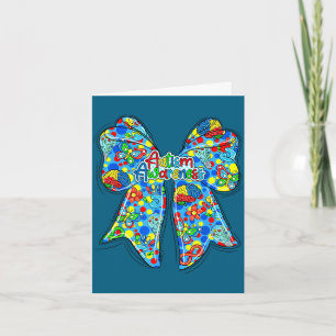 Cute bow autism awareness butterfly brain card