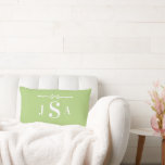 Cute Bow Border Custom Monogram Throw Pillow<br><div class="desc">Add a whimsical touch to your decor with a modern twist on a classic monogram throw pillow. This custom pillow is accented with a cute bow bordering your initials. Edit the template for a customised look to coordinate with your favourite colours. Available in a variety of shapes and sizes.</div>