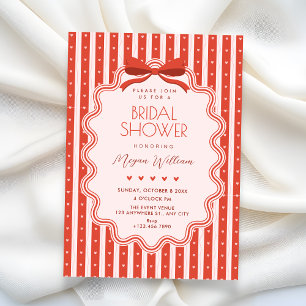 Cute bow bridal shower invitation