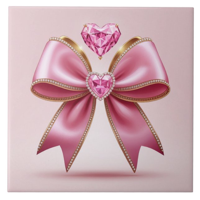 Cute bow Ceramic Tile (Front)
