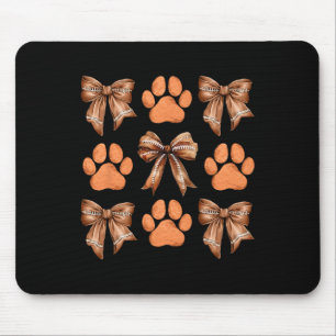 Cute Bow Coquette Dog Paw Print Aesthetic Dog Mum  Mouse Pad