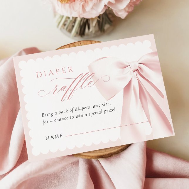 Cute Bow Diaper Raffle Enclosure Card (Creator Uploaded)