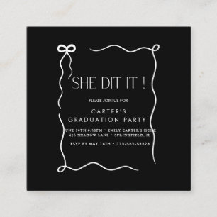 cute bow grd,Elgante Minimalist black and white Enclosure Card