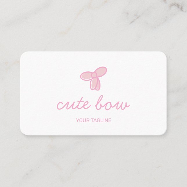 Cute Bow Logo | Boutique or Beauty Brand Business Card (Front)