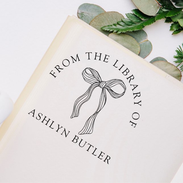 Cute Bow Personal Library Book Self Inking Stamp (Creator Uploaded)