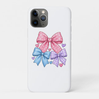 Cute Bow Ribbon Pattern – Pink Blue & Purple Bow Case-Mate iPhone Case