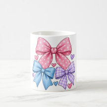 Cute Bow Ribbon Pattern – Pink Blue & Purple Bow