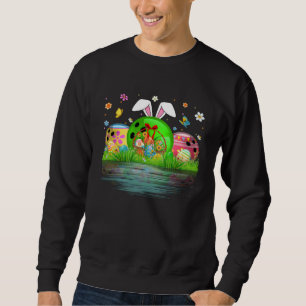 Cute Bowling Ball Egg & Bunny Ears Happy Easter Da Sweatshirt